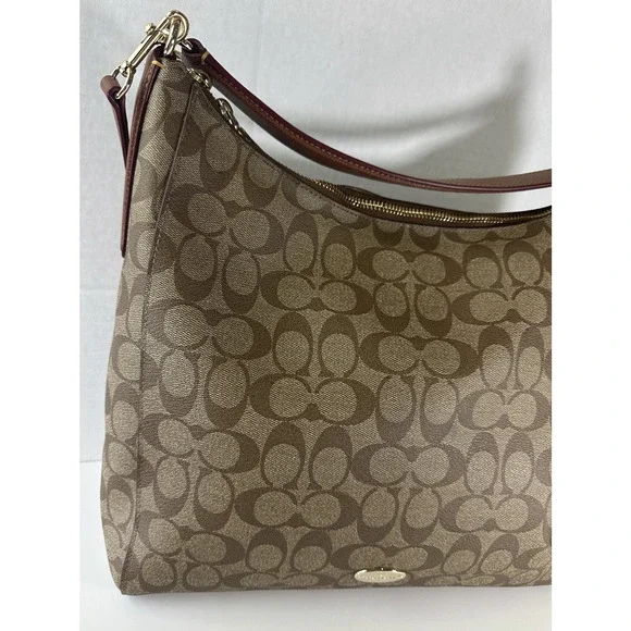 Coach Celeste Convertible Hobo Monogram Signature Coated Canvas Brn Shoulder Bag - Picture 4 of 16